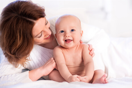 Baby with with mother